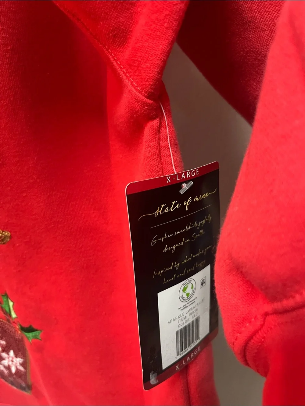 Festive Red Holiday Cocktail Crewneck Sweater